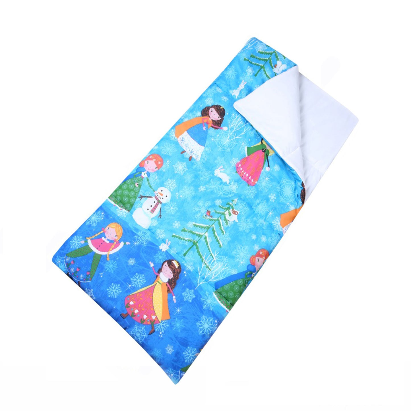 Happy Kids glow-in-the-dark Snow Princess sleeping bag by Hlpmedical, ideal for camping and outdoor adventures.