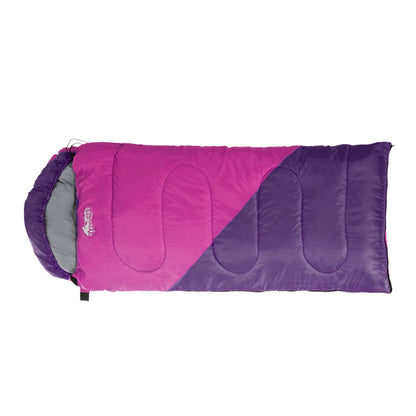 Pink Weisshorn kids sleeping bag, 172cm thermal camping sleeping bag for children, suitable for hiking and outdoor adventures.