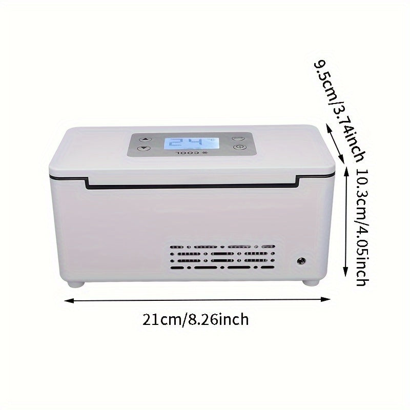 Hlpmedical insulin fridge box for car, portable USB cooler bag for storing medication outdoors and keeping insulin cool.