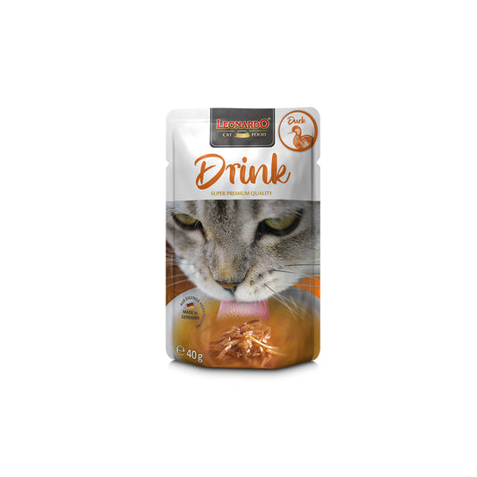 Hlpmedical Leonardo Duck Wet Cat Food 40g, pack of 20, showing cans with images of duck flavor for cats.