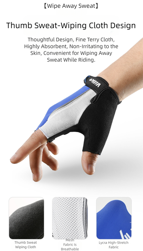 Red size L padded half-finger cycling gloves from Hlpmedical with breathable fabric and shock-absorbing padding for sports and fitness.