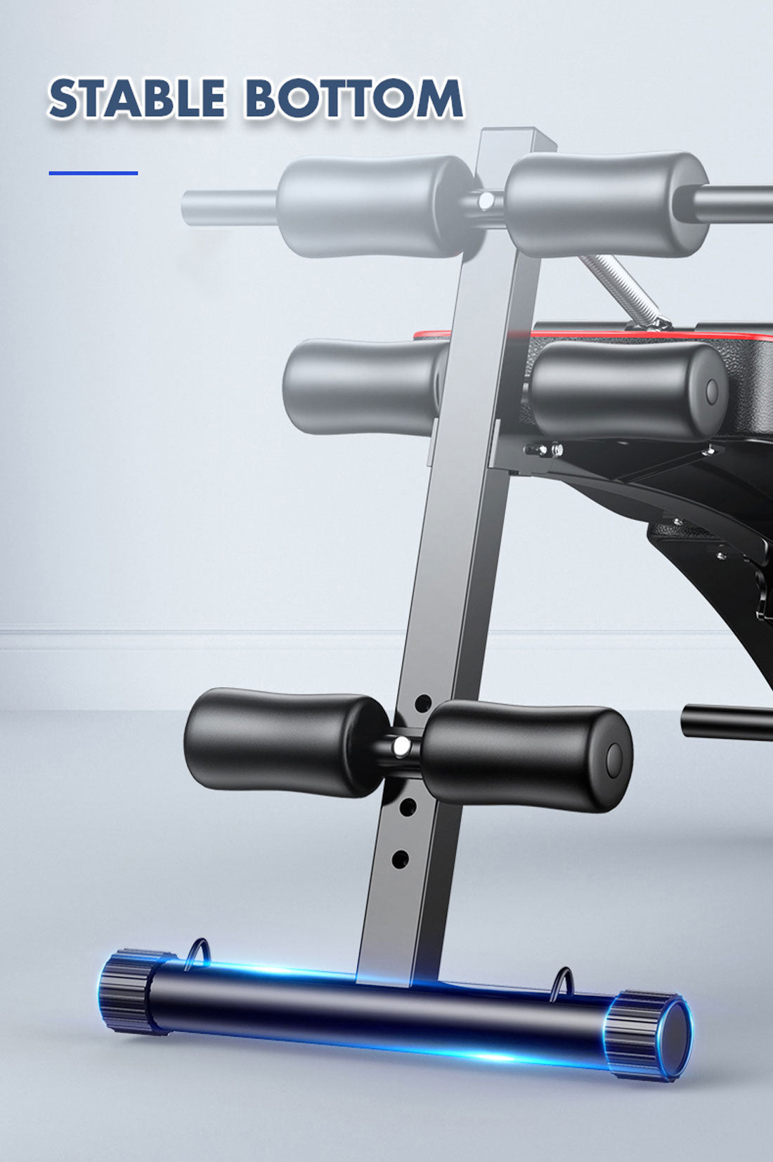 Foldable Hlpmedical adjustable weight sit-up bench for home gym abdominal exercises and fitness training.