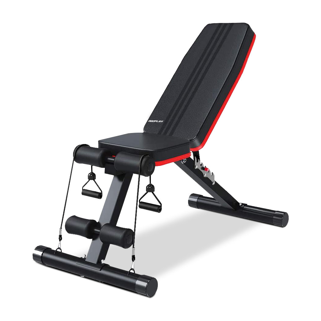 Hlpmedical PROFLEX weight bench for workout and gym press, adjustable and folding for versatile fitness and lifting exercises.