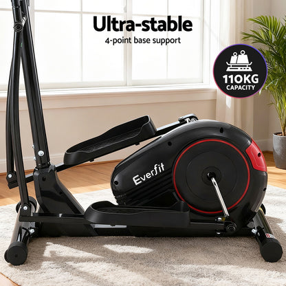 Hlpmedical Everfit exercise bike elliptical cross trainer with LCD display for home gym fitness, showing handlebars and console.