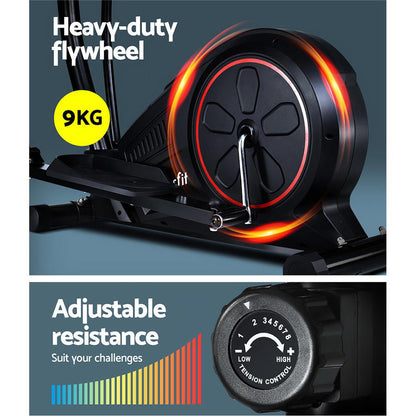 Hlpmedical Everfit exercise bike elliptical cross trainer with LCD display, home gym fitness machine for cardio workouts.
