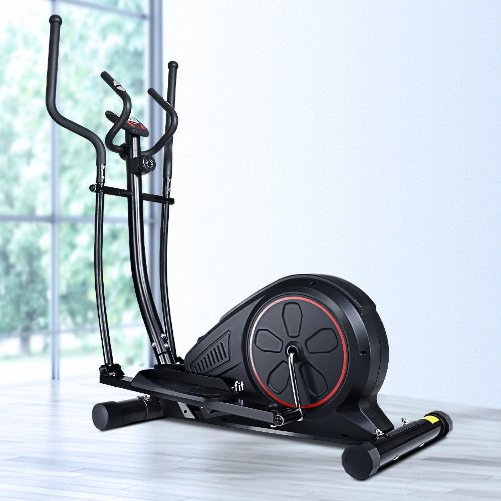 Hlpmedical Everfit exercise bike elliptical cross trainer with LCD display, home gym fitness machine, black with adjustable settings