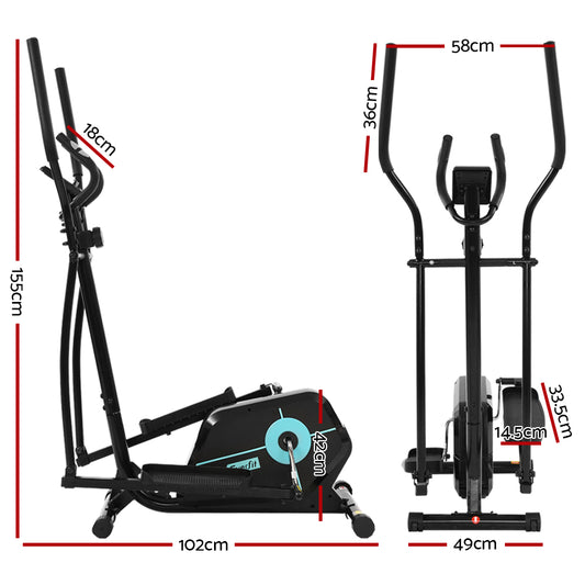 Hlpmedical Everfit exercise bike elliptical cross trainer for home gym, featuring magnetic resistance and adjustable settings.
