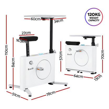 Hlpmedical Everfit magnetic desk exercise bike with tabletop, compact fitness equipment for home workouts and gym use.