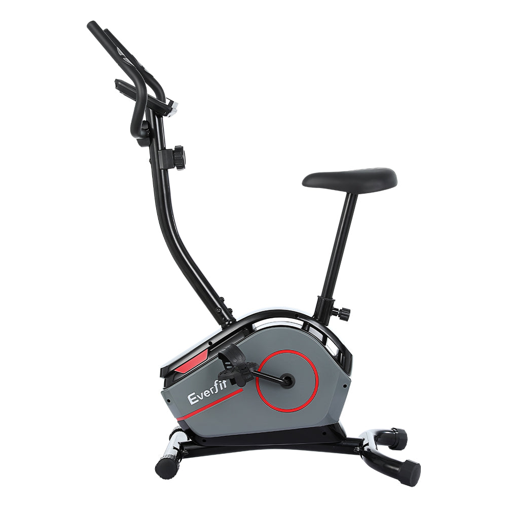 Everfit Magnetic Exercise Bike by Hlpmedical with 8 resistance levels, upright design for home gym cardio workouts.