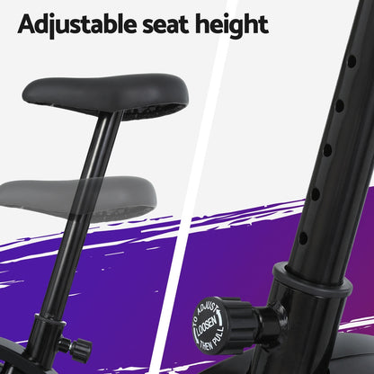 Everfit Magnetic Exercise Bike by Hlpmedical with 8 resistance levels, upright design, ideal for home gym cardio workouts.