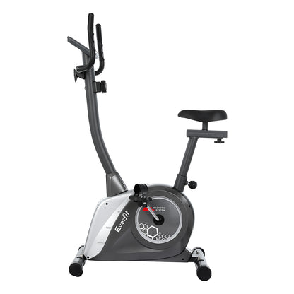 Everfit magnetic exercise bike by Hlpmedical, upright fitness bike for home gym cardio workouts, sturdy frame and adjustable settings.