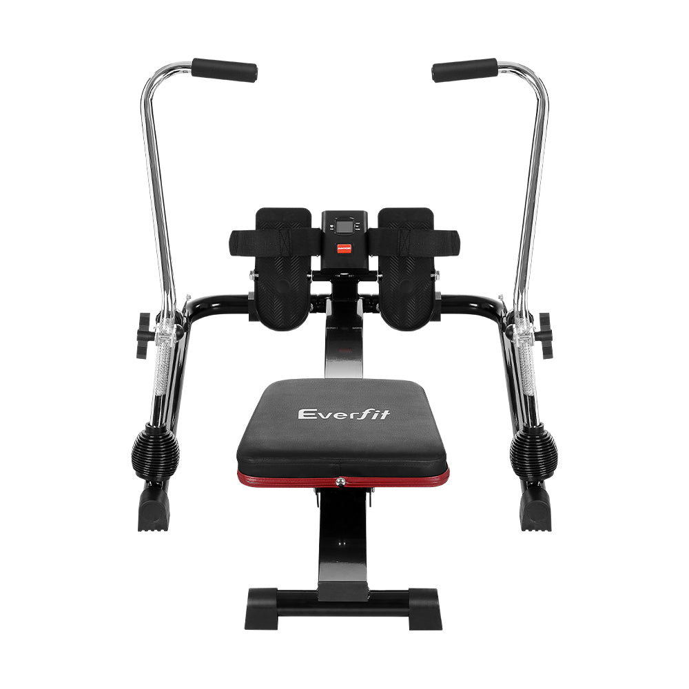 Everfit rowing machine by Hlpmedical with 12 adjustable hydraulic resistance levels for home gym cardio workouts.