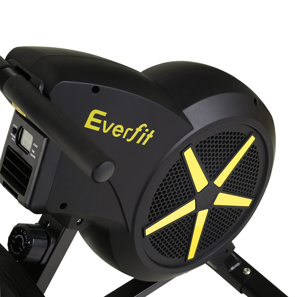 Hlpmedical Everfit rowing machine air rower for exercise and cardio workouts in home gym, durable fitness equipment for full-body training.