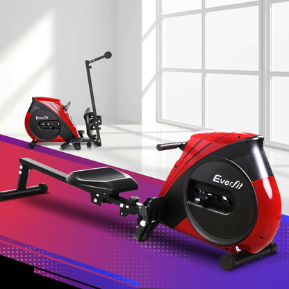 Hlpmedical Everfit rowing machine with elastic rope resistance for home cardio fitness and full-body workout.