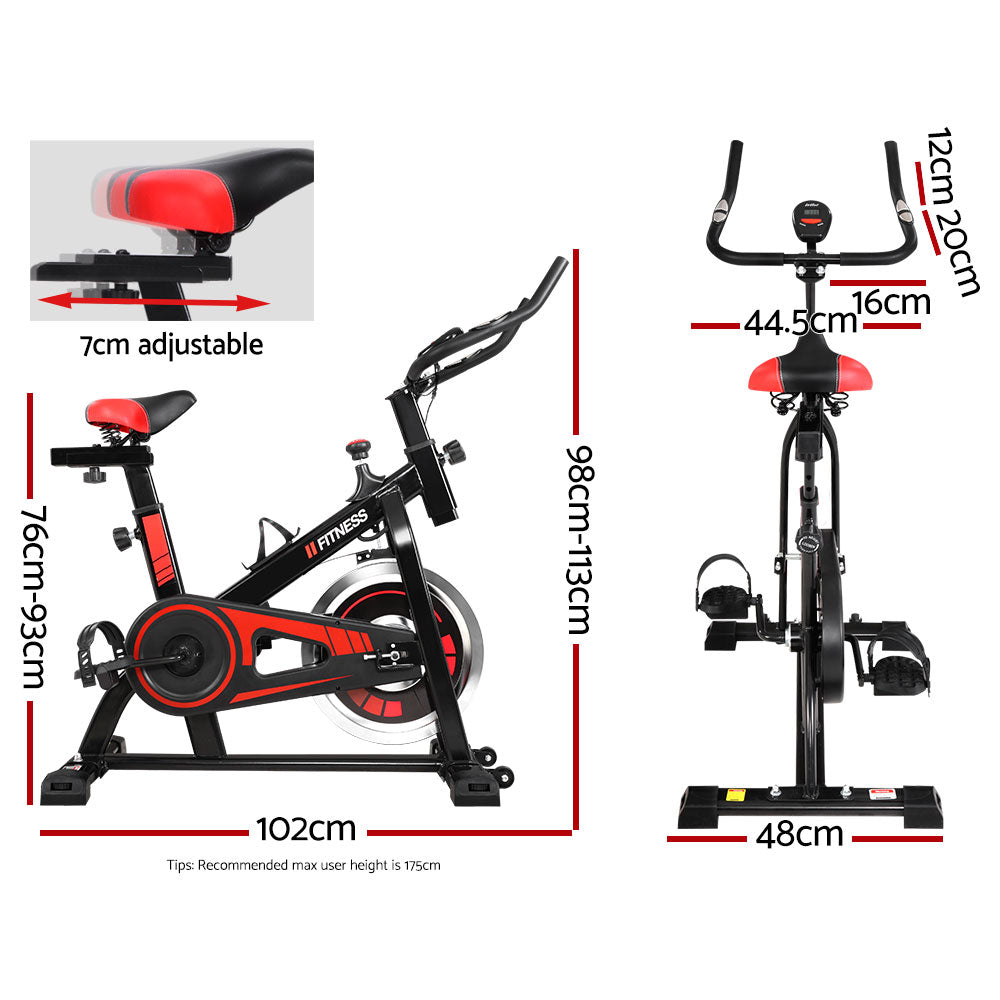 Everfit Spin Bike by Hlpmedical with flywheel for home gym fitness, designed for indoor cycling and exercise routines.