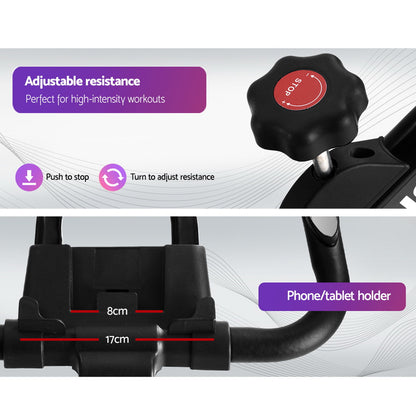 Everfit spin bike by Hlpmedical featuring adjustable flywheel for home gym cycling workouts and fitness exercises.