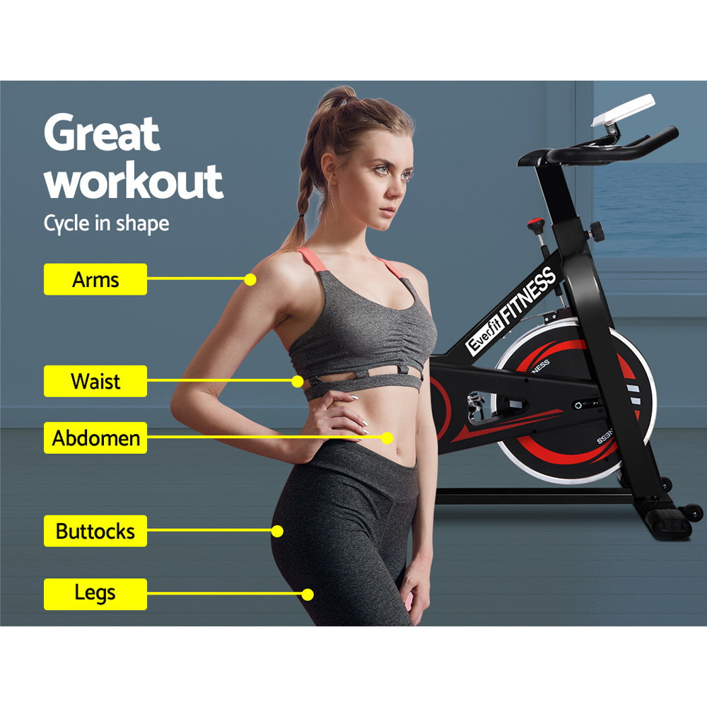 Hlpmedical Everfit Spin Bike with flywheel for indoor cycling and home gym cardio workouts.