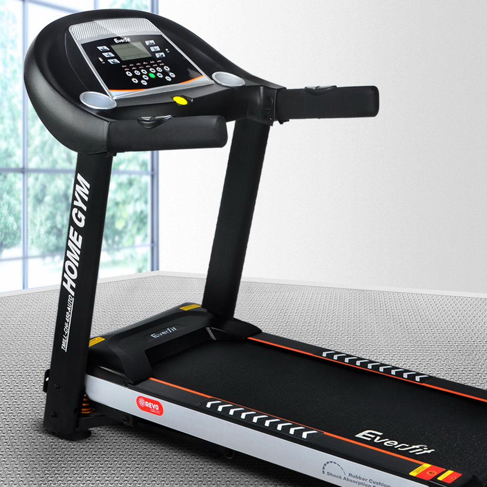 Everfit electric treadmill with auto incline, 450mm belt width, for home gym fitness exercise by Hlpmedical.