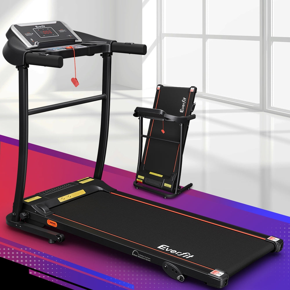 Everfit electric treadmill by Hlpmedical with incline feature, suitable for home gym fitness exercise routines.