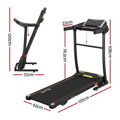 Hlpmedical Everfit electric treadmill for home gym, features incline and 400mm running surface for fitness exercise.