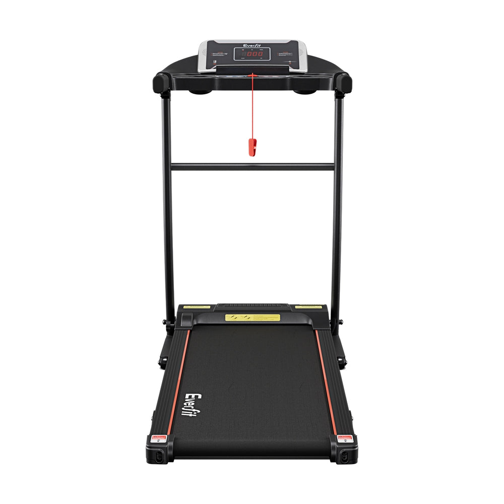 Everfit electric treadmill by Hlpmedical showing a home gym fitness machine with incline adjustment, 400mm running deck.