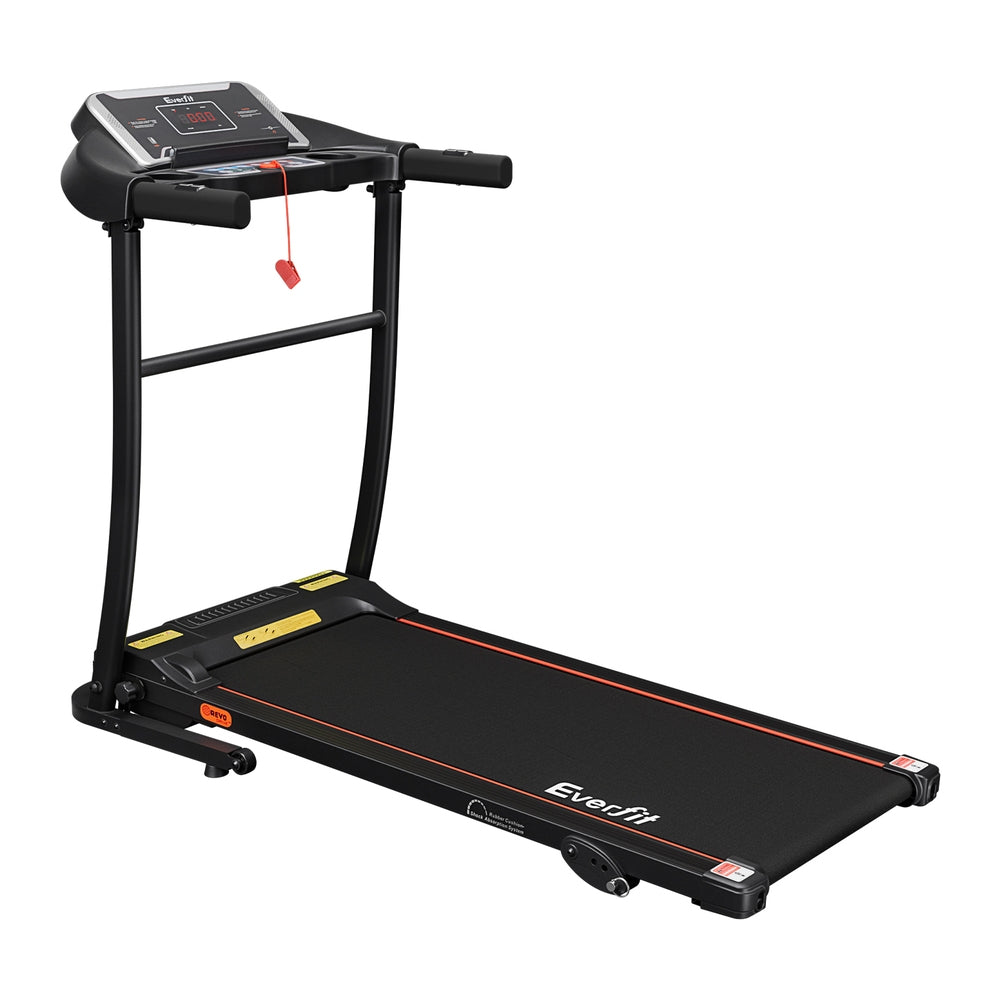 Everfit electric treadmill by Hlpmedical for home gym workouts, featuring incline and 400mm belt width for fitness exercise.