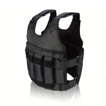 Hlpmedical adjustable 50kg weighted vest for fitness training, with padded straps and weight plates for gym and exercise workouts.