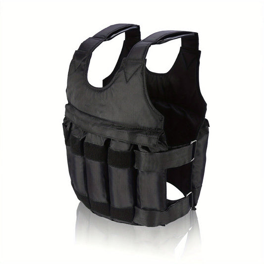 Hlpmedical adjustable 50kg weighted vest for fitness training, with padded straps and weight plates for gym and exercise workouts.