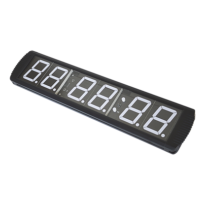 Hlpmedical 6-digit digital timer and interval clock for gym workouts, LED display for exercise and fitness training.