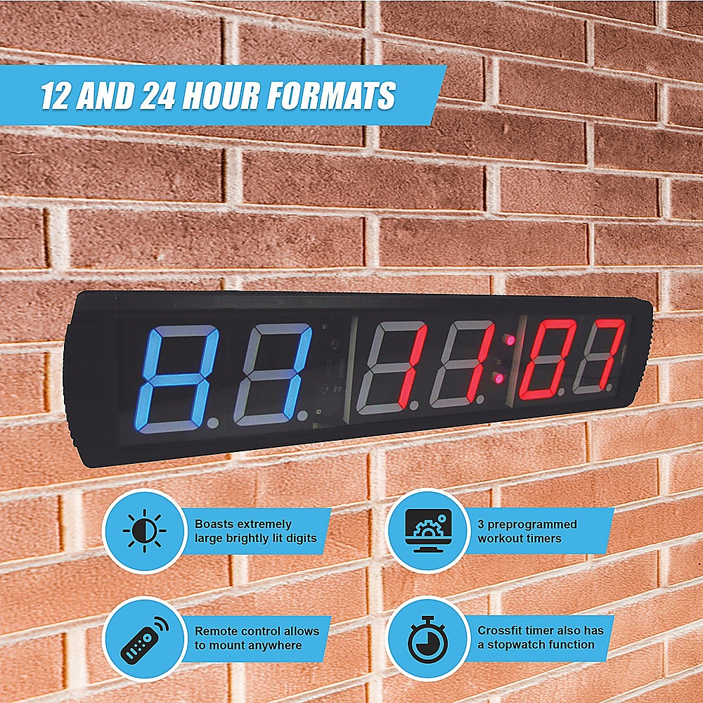 Hlpmedical 6-digit digital timer for gym workouts, LED display for interval timing and fitness training.