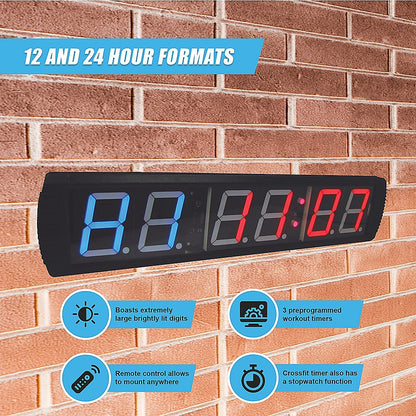 Hlpmedical 6-digit digital timer for gym workouts, LED display for interval timing and fitness training.