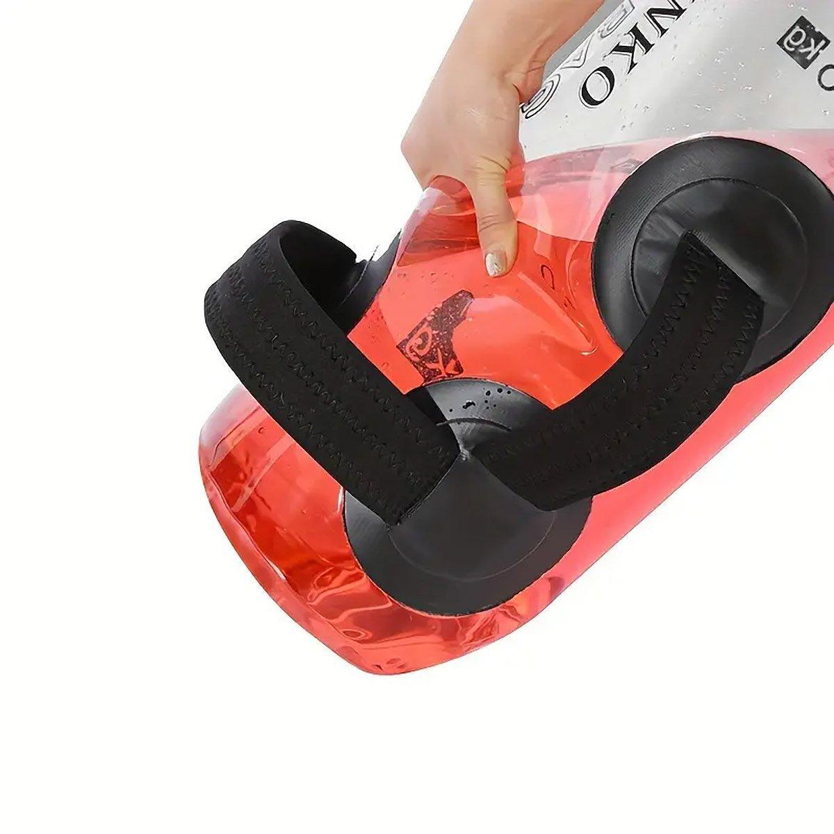 Hlpmedical adjustable inflatable water weight bag for fitness, 20kg, used for squat strength training in gym and exercise routines.
