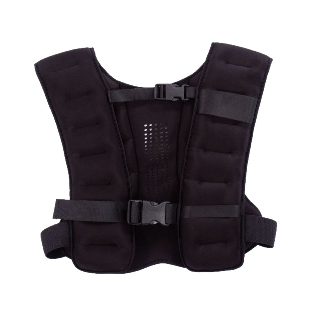 Black Hlpmedical adjustable weighted vest for strength training, running, and cardio fitness, 8kg gym equipment accessory.