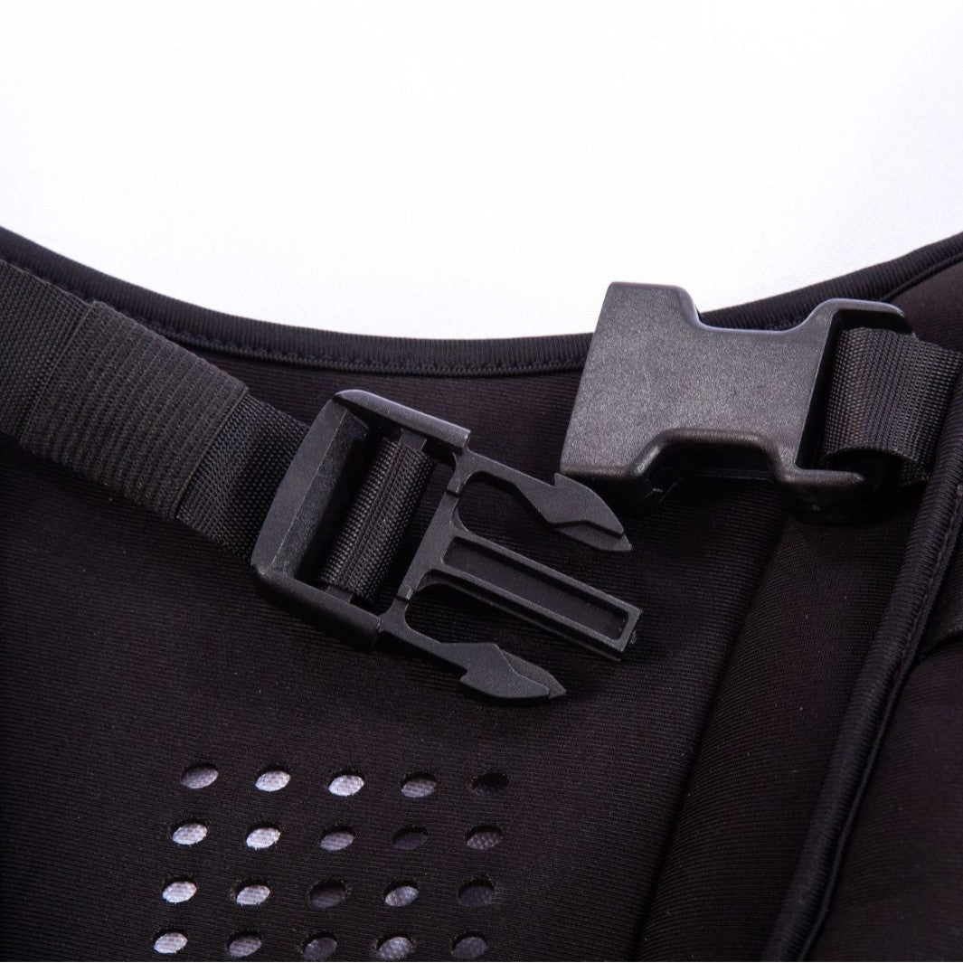 Black Hlpmedical adjustable weighted vest for strength training, running, and cardio fitness, 8kg gym accessory.