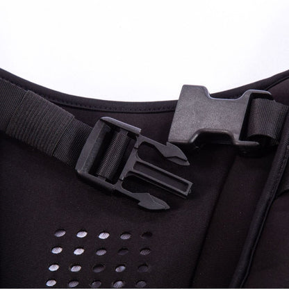 Black Hlpmedical adjustable weighted vest for strength training, running, and cardio fitness, 8kg gym accessory.