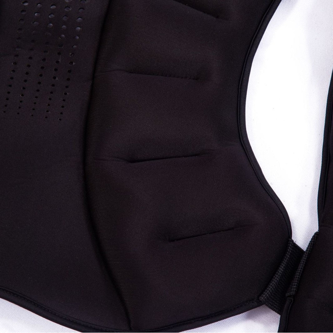 Black Hlpmedical adjustable weighted vest for strength training, running, and cardio fitness, 8kg gym equipment for exercise.