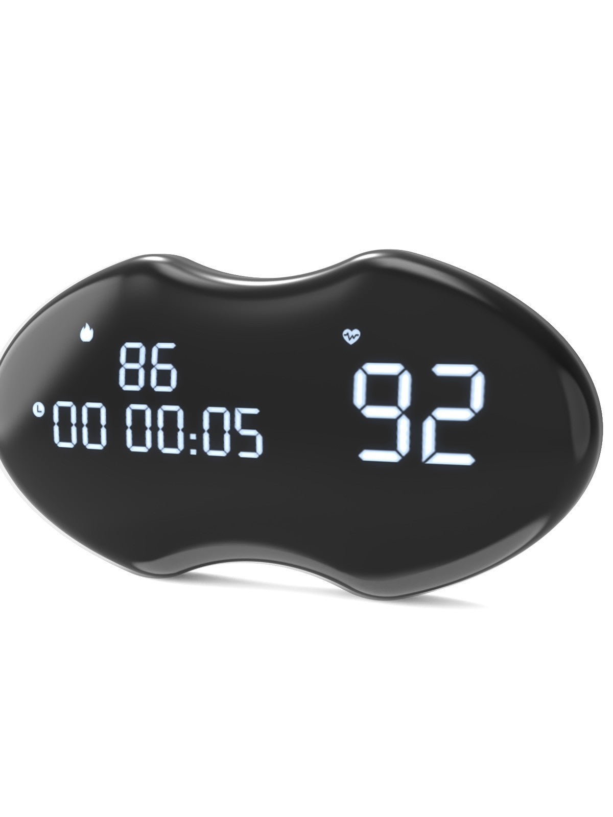 Black Hlpmedical fitness heart rate monitor chest strap with data display, IP67 waterproof, rechargeable, Bluetooth and ANT+ connectivity.