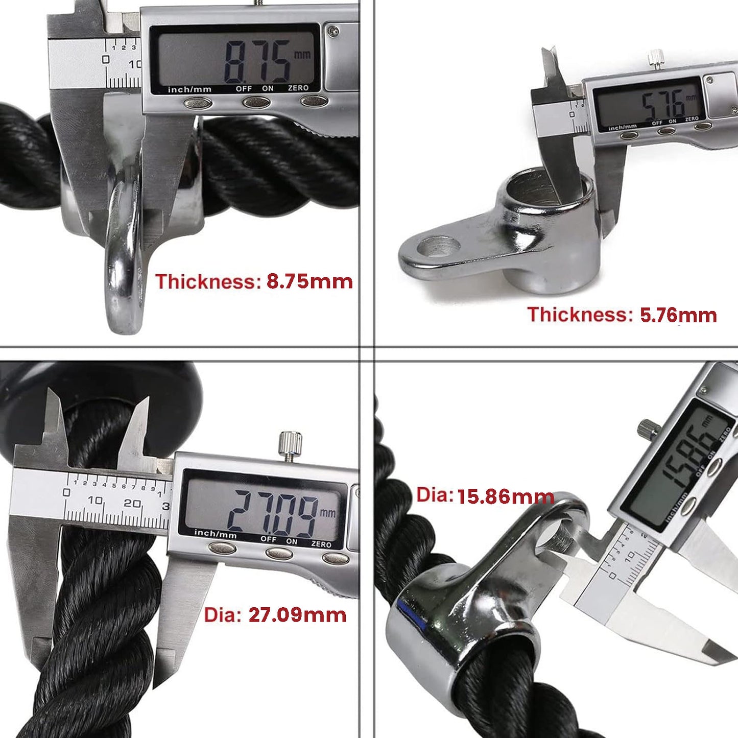 Hlpmedical tricep rope attachment for gym pulley systems, used for cable exercises and strength training in fitness workouts.