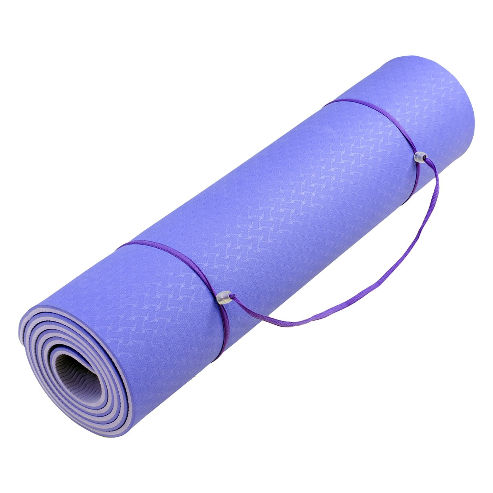 Hlpmedical Powertrain TPE yoga exercise mat in light purple, 8mm thick for Pilates and home gym fitness workouts.