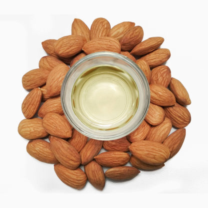 Refined 1L Sweet Almond Oil by Hlpmedical, pure cosmetic-grade for skin, face, and hair massage, suitable for skincare routines.