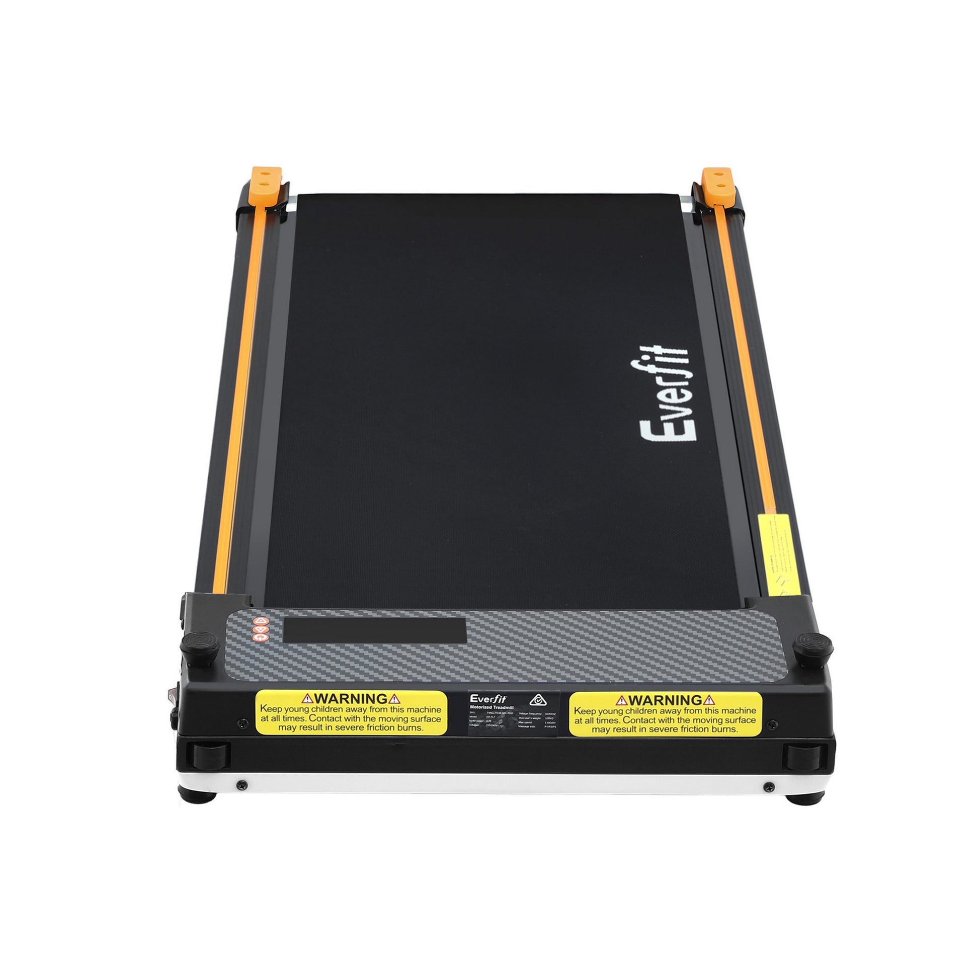 Everfit 2 Side Walking Pad Treadmill with Massage Function in black, compact fitness equipment for exercise and rehabilitation.