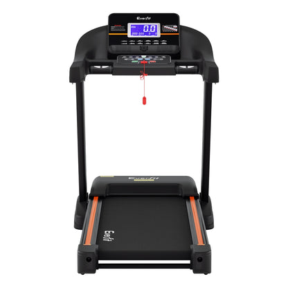 Everfit electric treadmill by Hlpmedical with auto incline for home gym workouts, showing running surface and control panel.