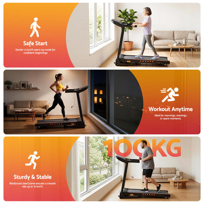 Everfit electric treadmill by Hlpmedical featuring incline, home gym fitness equipment with a 390mm running surface.