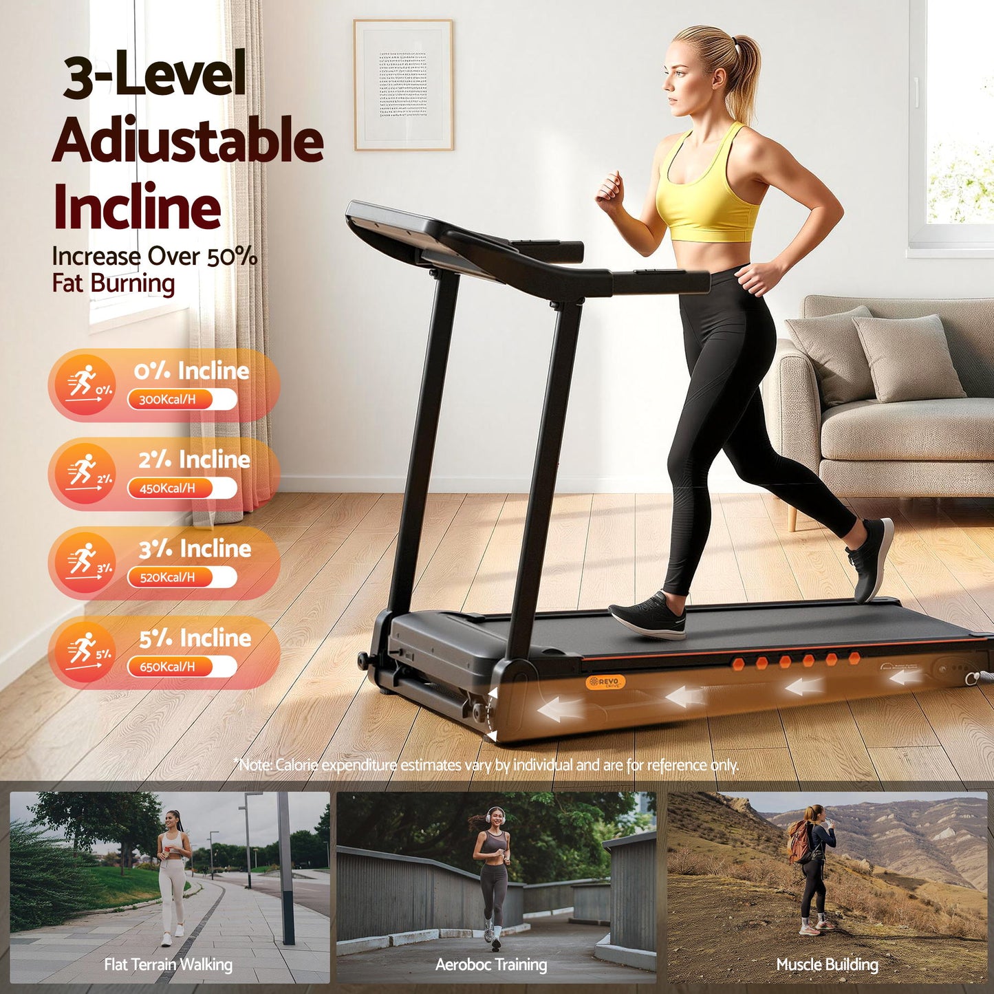 Everfit electric treadmill by Hlpmedical with incline function, suitable for home gym fitness and exercise routines.