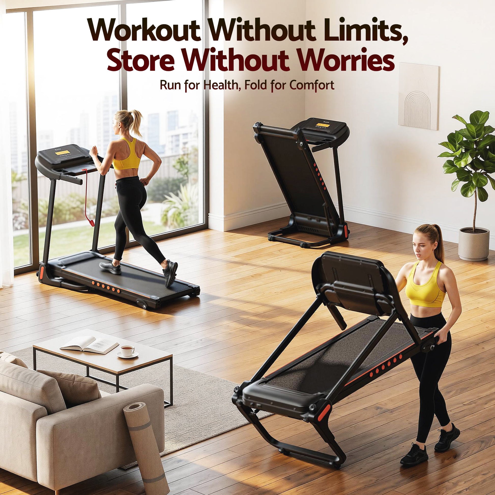 Everfit electric treadmill by Hlpmedical with incline feature, home gym fitness equipment, 390mm deck width, suitable for exercise.