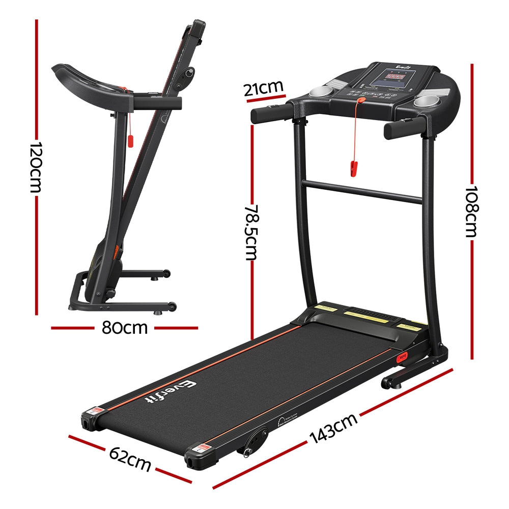 Everfit electric treadmill by Hlpmedical with incline feature, home gym exercise equipment, 400mm width for cardio workouts.