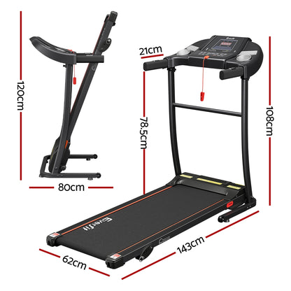 Everfit electric treadmill by Hlpmedical with incline feature, home gym exercise equipment, 400mm width for cardio workouts.