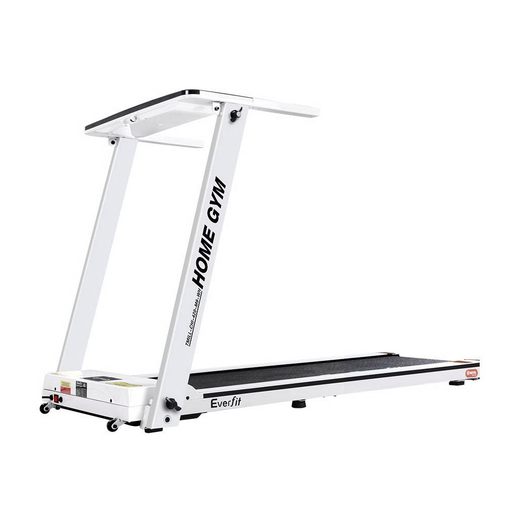 Everfit electric treadmill by Hlpmedical, white foldable home gym treadmill with 420mm belt for fitness exercise.
