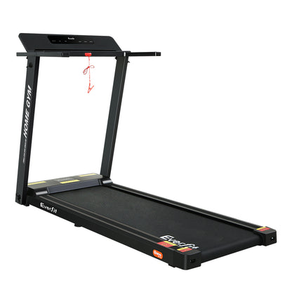 Black Everfit treadmill by Hlpmedical, electric foldable home gym exercise machine with 450mm running surface, ideal for fitness.