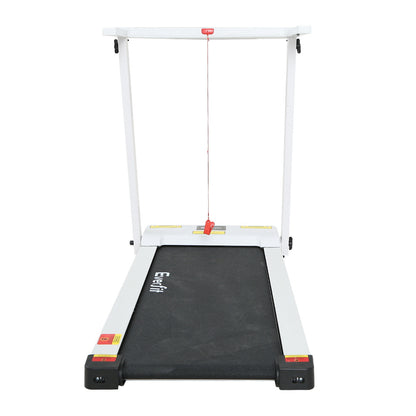 Everfit electric foldable treadmill in white, designed for home gym workouts, featuring a 450mm running surface.